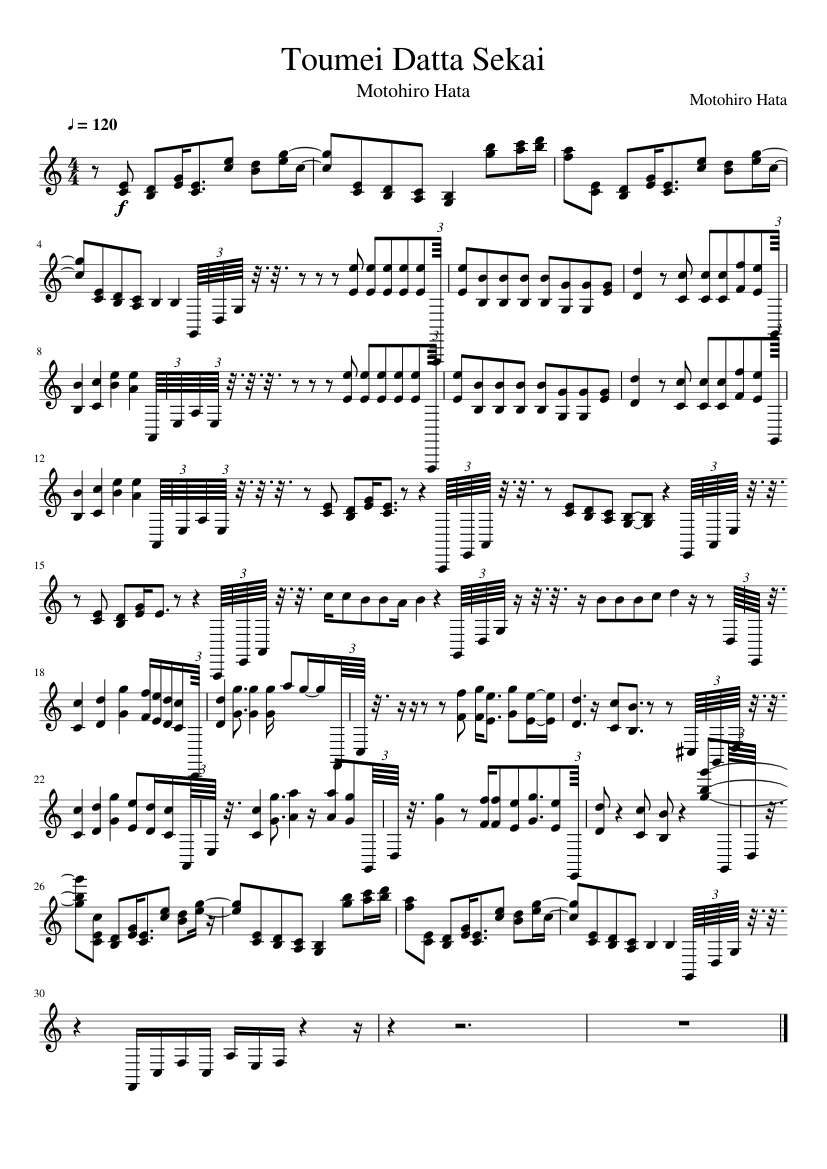 Toumei Datta Sekai slide, Image 1