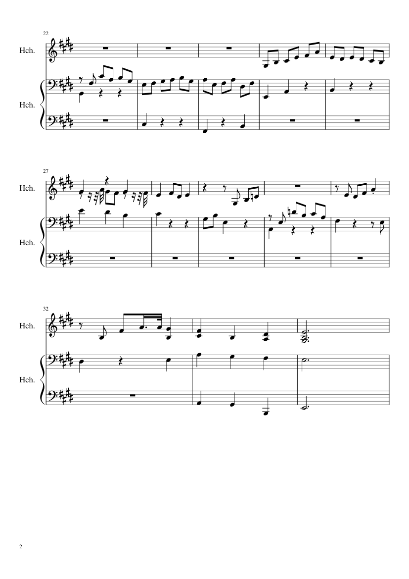Suite BWV 1006a - 4. Menuet I slide, Image 2