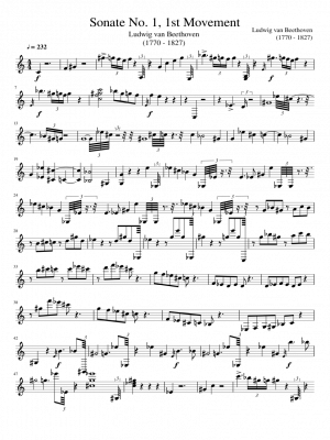 Click me to view sheet: Sonate No. 1, 1st Movement