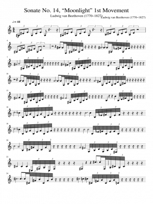 Click me to view sheet: Sonate No. 14, “Moonlight” 1st Movement