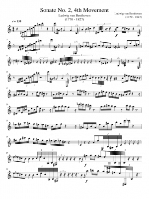 Click me to view sheet: Sonate No. 2, 4th Movement