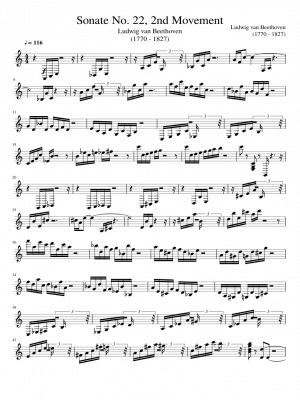 Click me to view sheet: Sonate No. 22, 2nd Movement