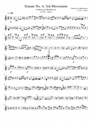 Click me to view sheet: Sonate No. 4, 3rd Movement