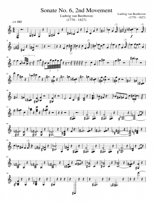 Click me to view sheet: Sonate No. 6, 2nd Movement