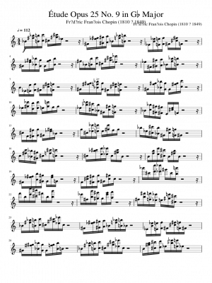 Click me to view sheet: Étude Opus 25 No. 9 in G♭ Major