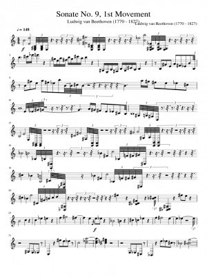 Click me to view sheet: Sonate No. 9, 1st Movement