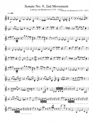 Click me to view sheet: Sonate No. 9, 2nd Movement