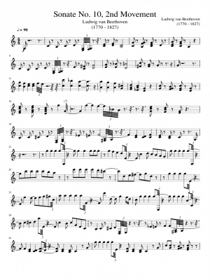 Click me to view sheet: Sonate No. 10, 2nd Movement
