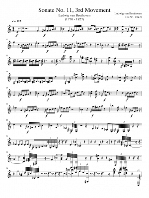Click me to view sheet: Sonate No. 11, 3rd Movement
