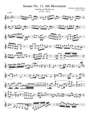 Click me to view sheet: Sonate No. 11, 4th Movement