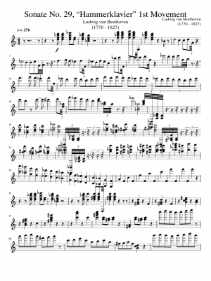 Click me to view sheet: Sonate No. 29, “Hammerklavier” 1st Movement