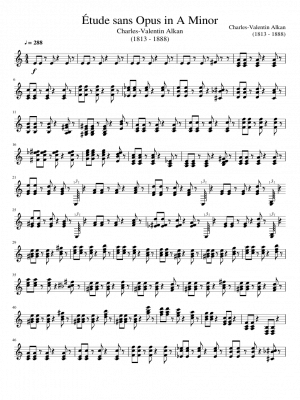Click me to view sheet: Étude sans Opus in A Minor