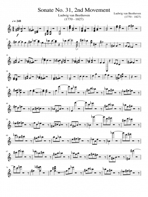 Click me to view sheet: Sonate No. 31, 2nd Movement