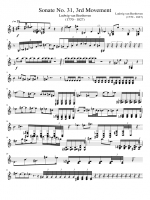 Click me to view sheet: Sonate No. 31, 3rd Movement