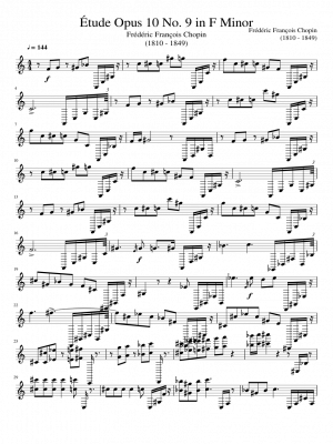 Click me to view sheet: Étude Opus 10 No. 9 in F Minor