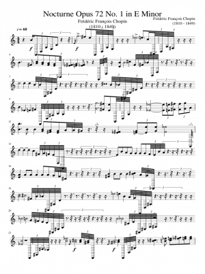 Click me to view sheet: Nocturne Opus 72 No. 1 in E Minor