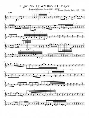 Click me to view sheet: Fugue No. 1 BWV 846 in C Major