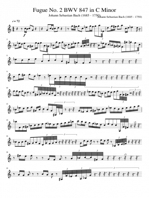 Click me to view sheet: Fugue No. 2 BWV 847 in C Minor
