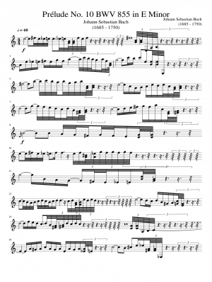 Click me to view sheet: Prélude No. 10 BWV 855 in E Minor