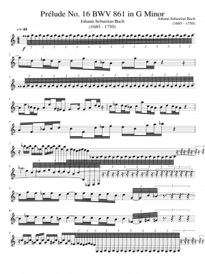 Click me to view sheet: Prélude No. 16 BWV 861 in G Minor