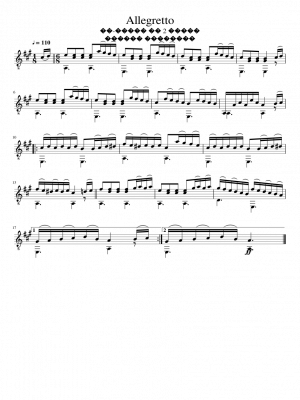 Click me to view sheet: Allegretto From 2 Part in A-dur