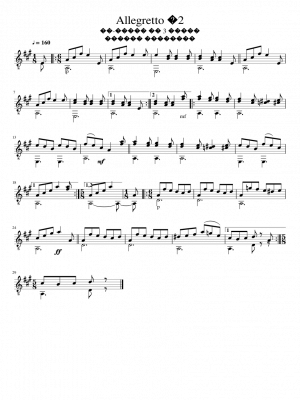 Click me to view sheet: Allegretto №2 from 3 part in A-dur