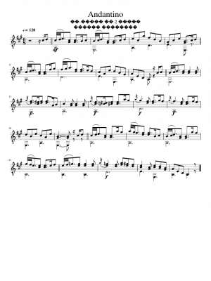 Click me to view sheet: Andantino From 2 Part in A-dur