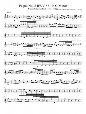 Click me to view sheet: Fugue No. 2 BWV 871 in C Minor