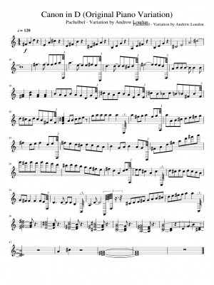 Click me to view sheet: Canon in D (Original Piano Variation)