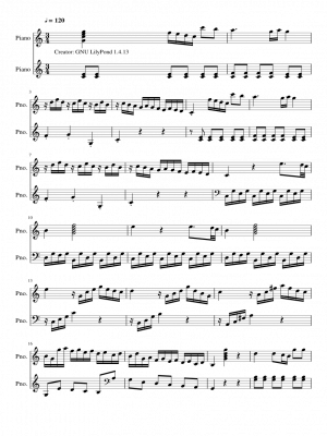 Click me to view sheet: Sonata in C major (fragment)