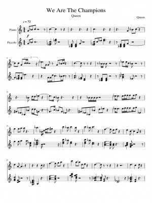 Click me to view sheet: We Are The Champions