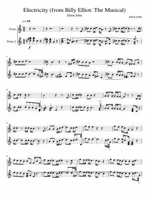Click me to view sheet: Electricity (from Billy Elliot: The Musical)